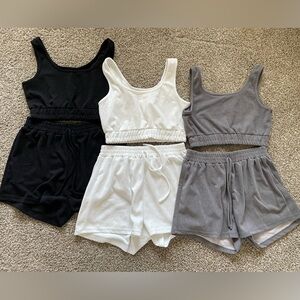 Fleece shorts and crop tank set